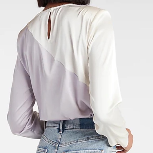 Color Block Strong Shoulder Thong Bodysuit - Picture 5 of 12